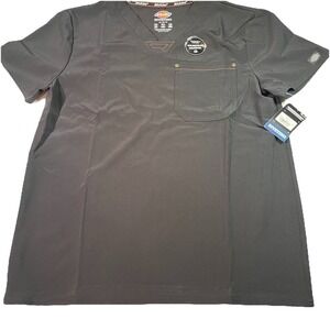 Net Dickies Men's Scrub Top Riveting Black Size Medium V Neck‎ DK743